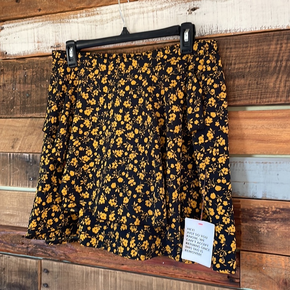 NWT TopShop Floral Ruffle Layered High Waisted A-Line Mini Skirt